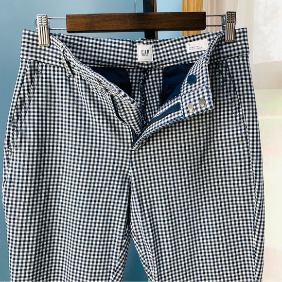 GAP Navy Gingham Signature Skinny Ankle Pants - Picture 4 of 7